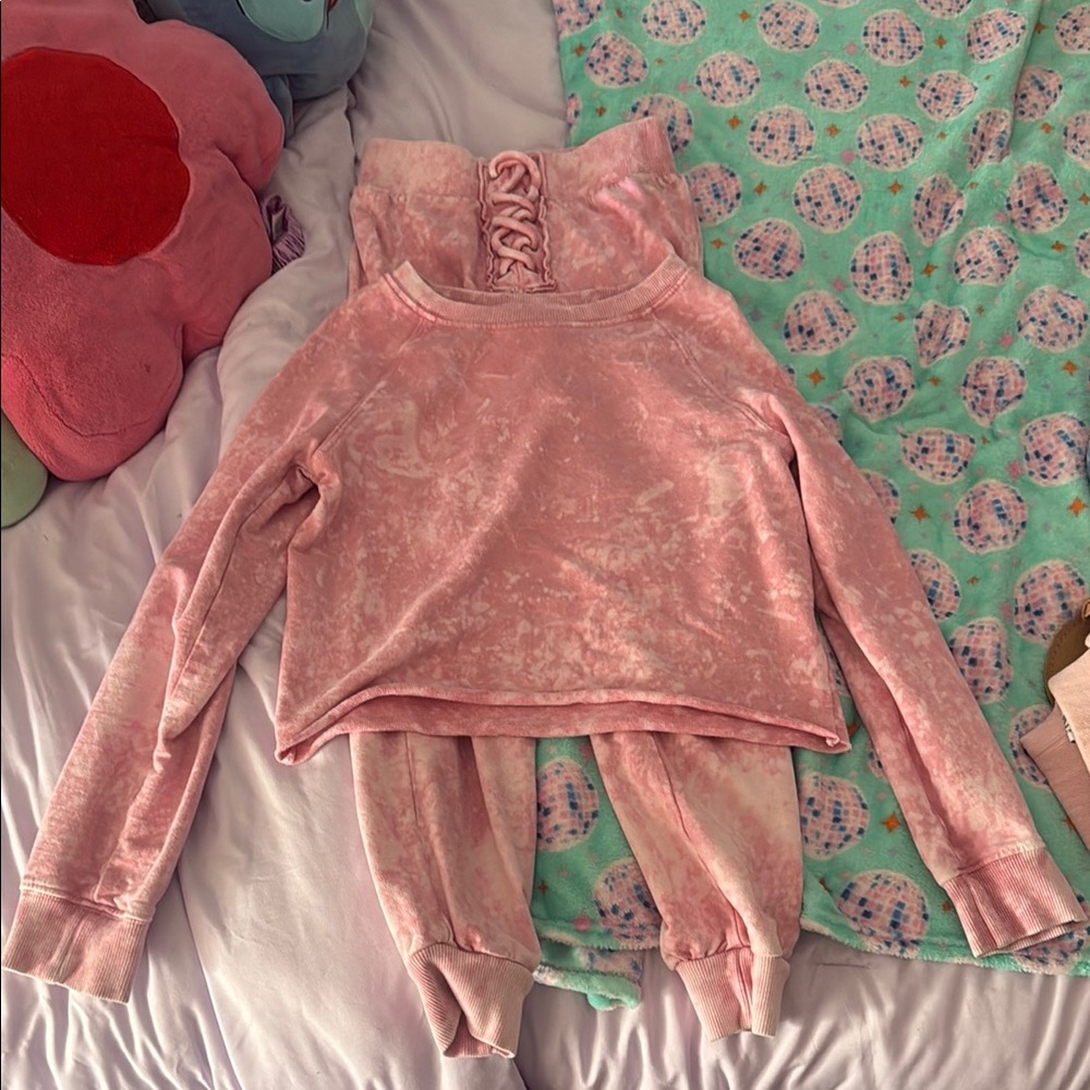 Little girls paper flower brand 2 piece jogger set